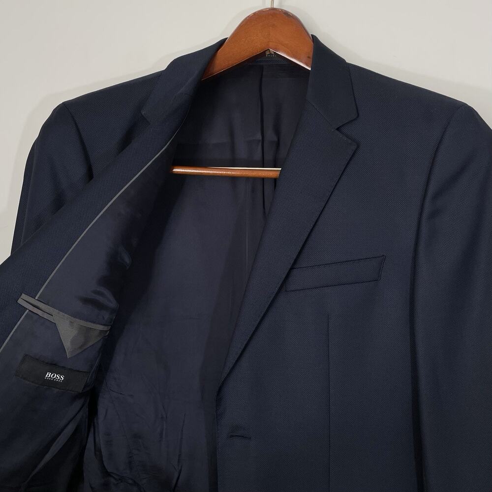 Hugo Boss The James4 Navy Blue Woven Hopsack Sport Coat Blazer 38R